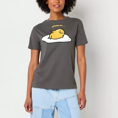 Gudetama Lazy Egg Boyfriend Tee Womens Crew Neck Short Sleeve Regular Fit Juniors Graphic T-Shirt