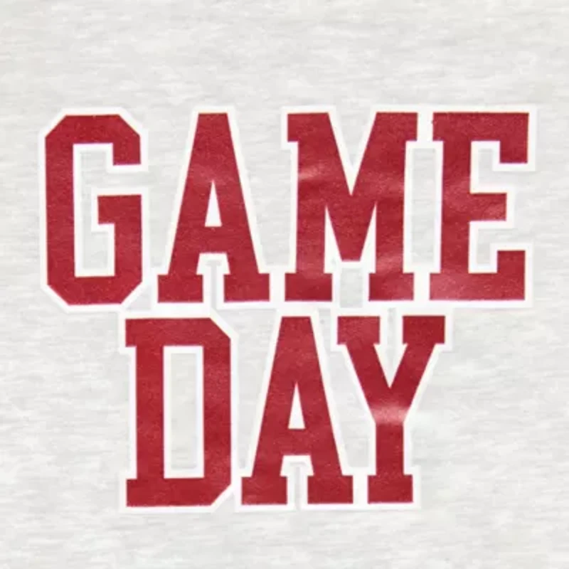 Off Shoulder Gameday Fleece Womens Straight Neck Long Sleeve Juniors Sweatshirt