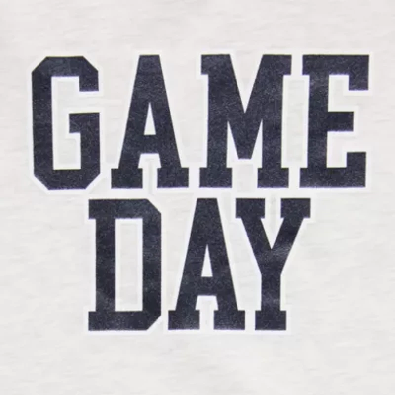 Off Shoulder Gameday Fleece Royal Ink Womens Straight Neck Long Sleeve Juniors Sweatshirt