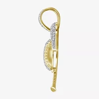 Baseball And Bat Mens 1/5 CT. Natural White Diamond 14K Gold Over Silver Pendant