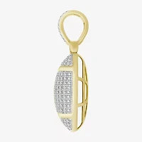Football Mens 1/4 CT. T.W. Natural White Diamond 14K Gold Over Silver Pendant