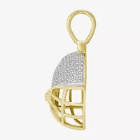 Football Helmet Mens 1/4 CT. T.W. Natural White Diamond 14K Gold Over Silver Pendant