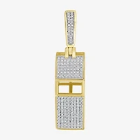 Coach Whistle Mens 1/3 CT. T.W. Natural White Diamond 14K Gold Over Silver Pendant
