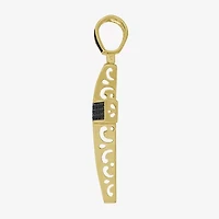 Mens 1/2 CT. T.W. Natural Black Diamond 14K Gold Over Silver Cross Pendant