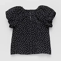 Okie Dokie Toddler & Little Girls Round Neck Short Sleeve Blouse