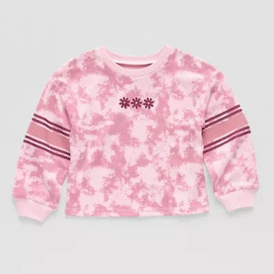 Okie Dokie Active Toddler & Little Girls Round Neck Long Sleeve Graphic T-Shirt