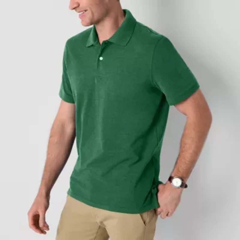 St. John's Bay Premium Stretch Mens Slim Fit Short Sleeve Polo Shirt