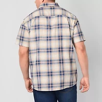 mutual weave Mens Short Sleeve Regular Fit Big and Tall Button-Down Shirt
