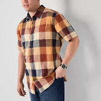 mutual weave Mens Short Sleeve Regular Fit Big and Tall Button-Down Shirt
