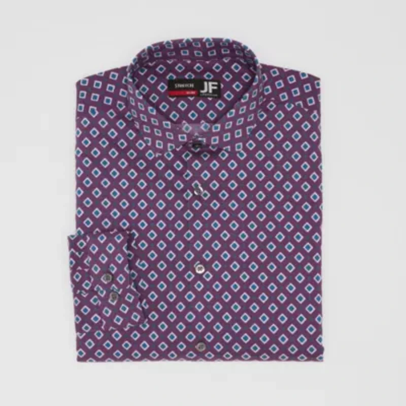 J. Ferrar Slim Ultra Comfort Mens Fit Stretch Fabric Wrinkle Free Long Sleeve Dress Shirt