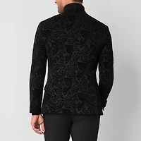 J. Ferrar Mens Paisley Stretch Fabric Slim Fit Tuxedo Jacket