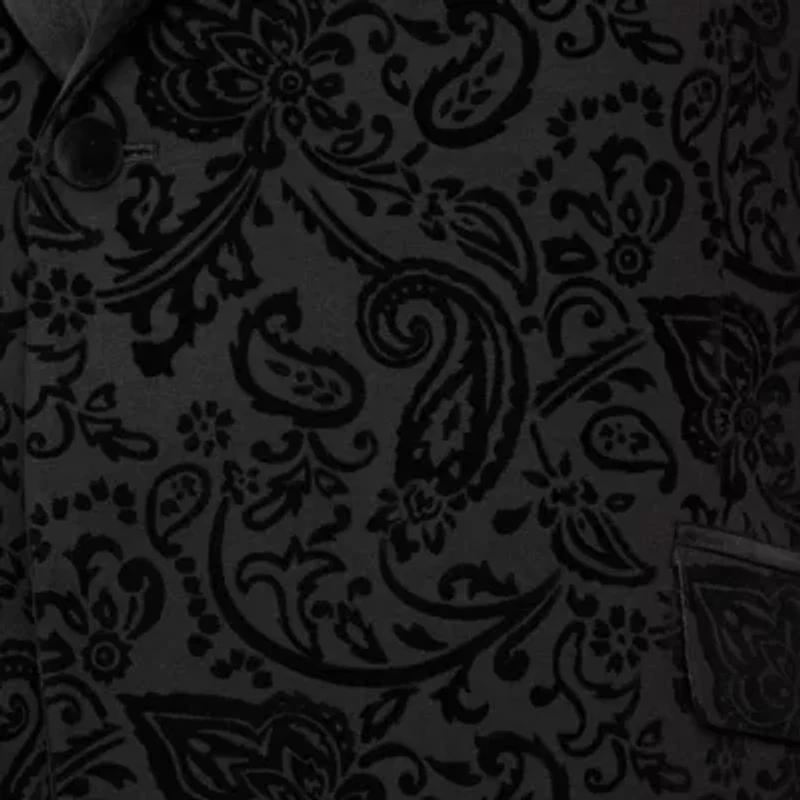 J. Ferrar Evening Edition Velour Mens Big and Tall Floral Sport Coat