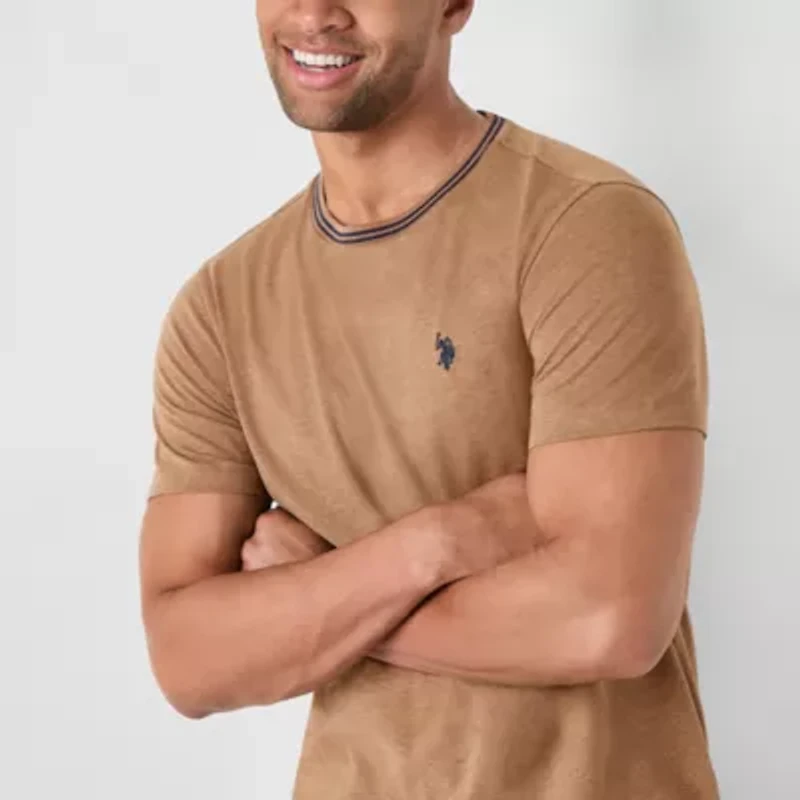U.S. Polo Assn. Stretch Tipped Mens Crew Neck Short Sleeve Fabric T-Shirt