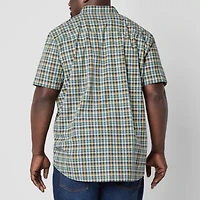 St. John's Bay Everyday Stretch Mens Short Sleeve Classic Fit Big and Tall Button-Down Shirt