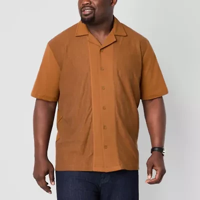 Shaquille O'Neal XLG Mens Short Sleeve Big and Tall Camp Shirt