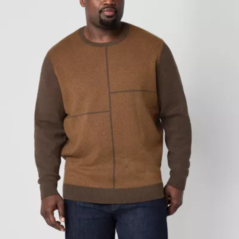 Shaquille O'Neal XLG Big and Tall Mens Crew Neck Long Sleeve Pullover Sweater