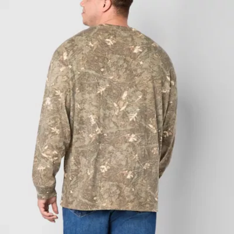Arizona Mens Big and Tall Long Sleeve Boxy Fit T-Shirt