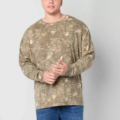 Arizona Big and Tall Mens Crew Neck Long Sleeve T-Shirt