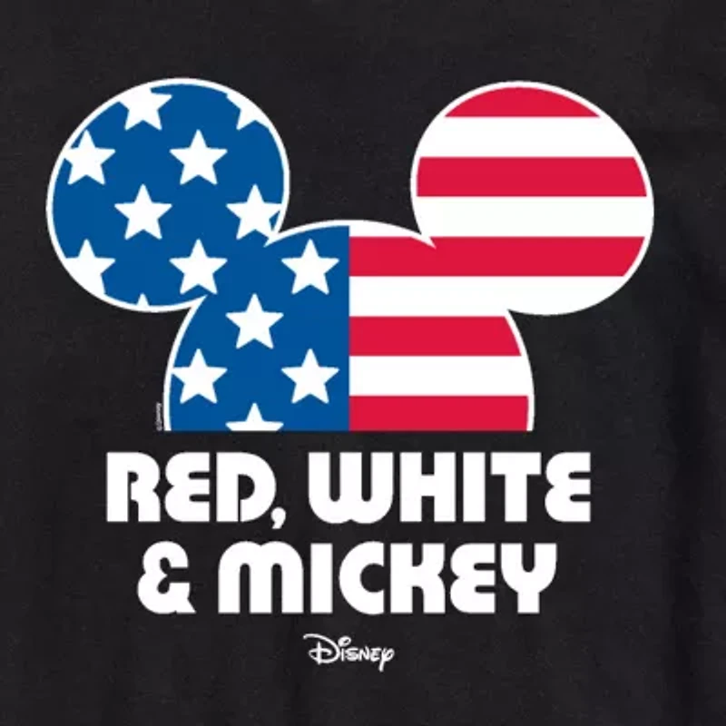 Mens Crew Neck Short Sleeve Classic Fit Mickey Mouse Big and Tall Graphic T-Shirt