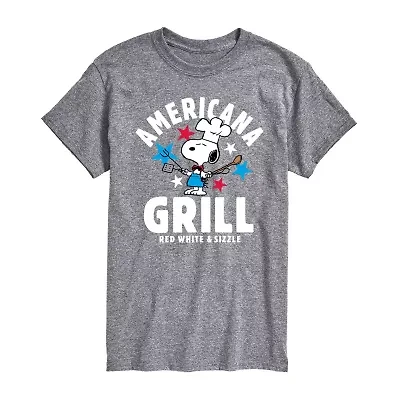 Mens Crew Neck Short Sleeve Classic Fit Peanuts Snoopy Big and Tall Graphic T-Shirt