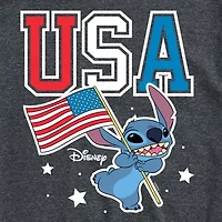 Mens Crew Neck Short Sleeve Classic Fit Lilo & Stitch Big and Tall Graphic T-Shirt