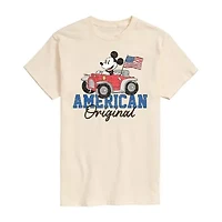 Mens Crew Neck Short Sleeve Classic Fit Mickey Mouse Big and Tall Graphic T-Shirt