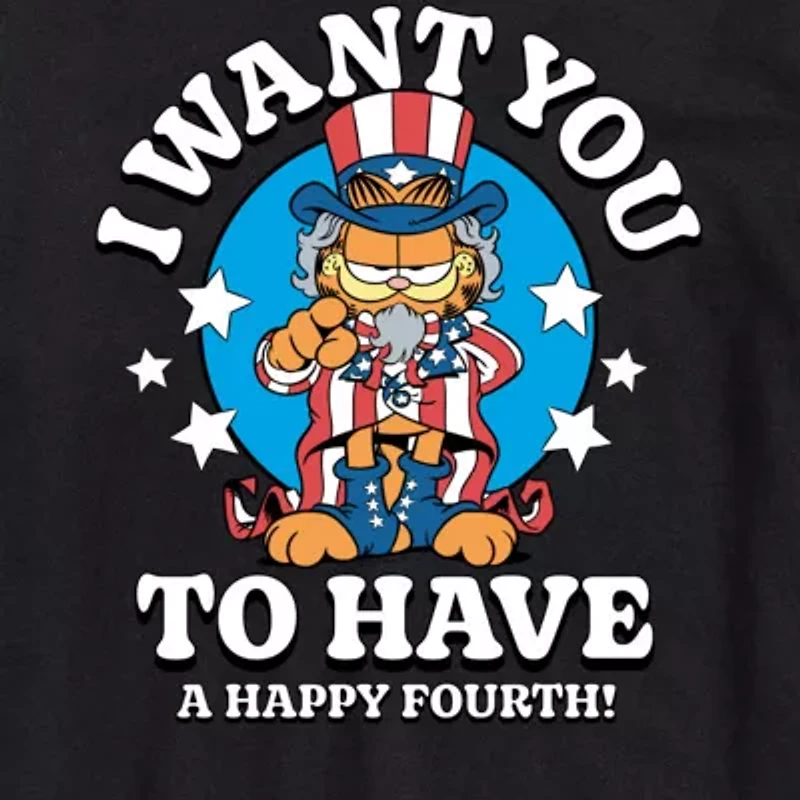 Mens Crew Neck Short Sleeve Classic Fit Garfield Big and Tall Graphic T-Shirt