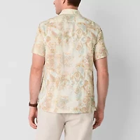 Stafford Mens Short Sleeve Regular Fit Button-Down Shirt