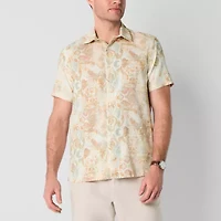 Stafford Mens Short Sleeve Regular Fit Button-Down Shirt