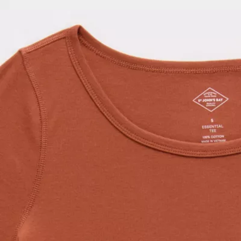 St. John's Bay Womens Easy-on + Easy-off Crew Neck Long Sleeve Adaptive T-Shirt
