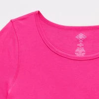 St. John's Bay Womens Plus Easy-on + Easy-off Crew Neck Long Sleeve Adaptive T-Shirt