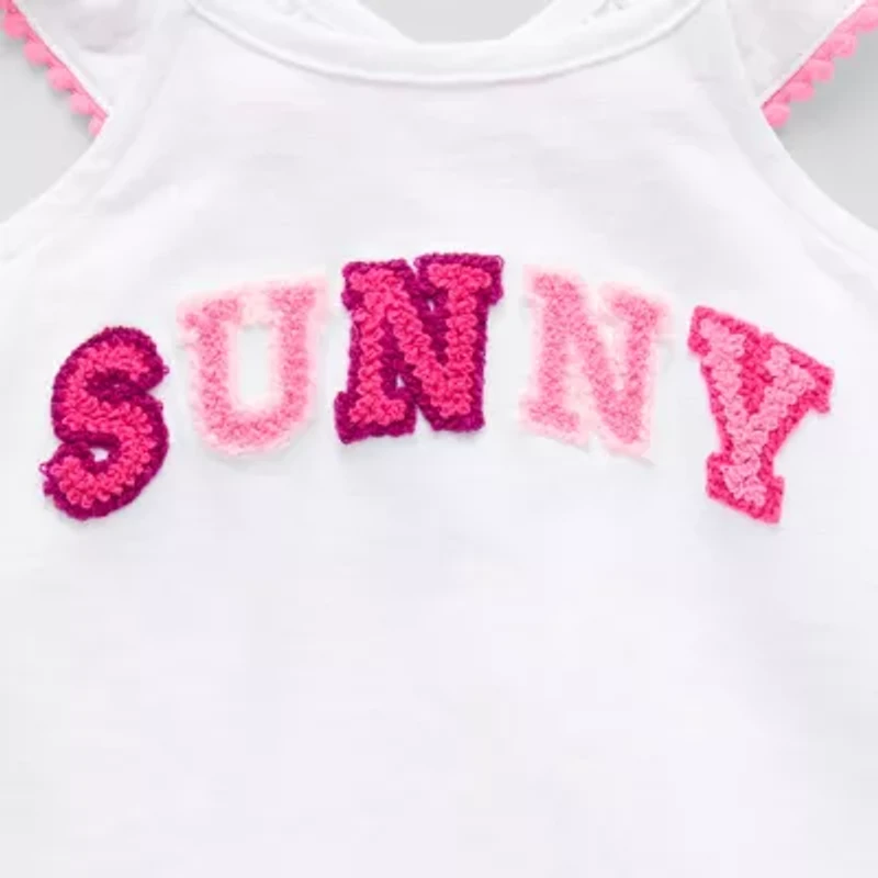 Okie Dokie Toddler & Little Girls Round Neck Short Sleeve Tank Top