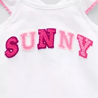 Okie Dokie Toddler & Little Girls Round Neck Short Sleeve Tank Top