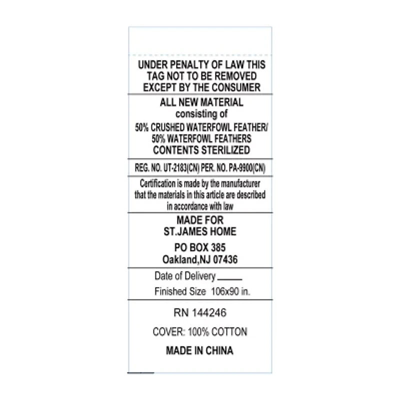 Royal Velvet Ultra Warm White Goose Nano Down And Feather Comforter