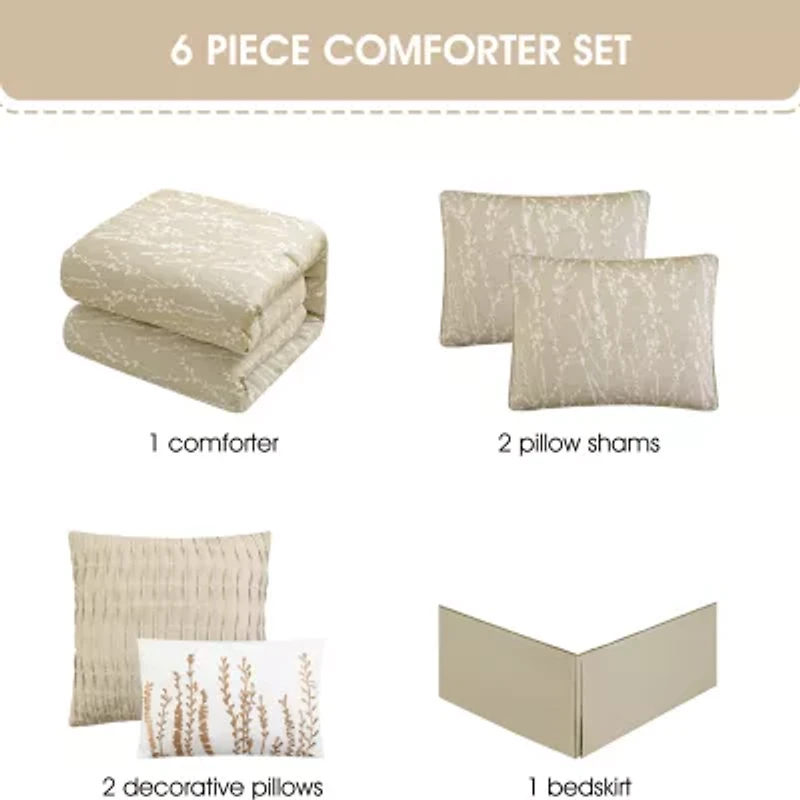 Stratford Park Lileas 6-pc. Floral Lightweight Comforter Set