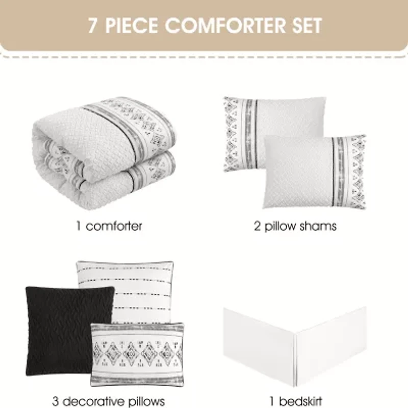 Stratford Park Sheena 7-pc. Geometric Lightweight Comforter Set