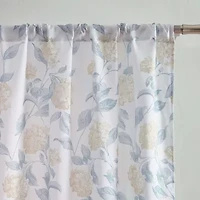 Laura Ashley Hydrangea Rod Pocket Light-Filtering Set of 2 Curtain Panel
