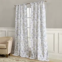 Laura Ashley Hydrangea Rod Pocket Light-Filtering Set of 2 Curtain Panel