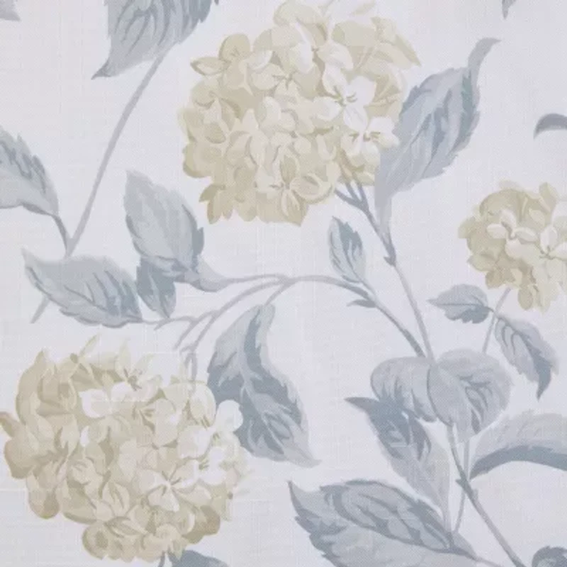 Laura Ashley Hydrangea Rod Pocket Light-Filtering Set of 2 Curtain Panel