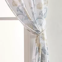 Laura Ashley Hydrangea Rod Pocket Light-Filtering Set of 2 Curtain Panel