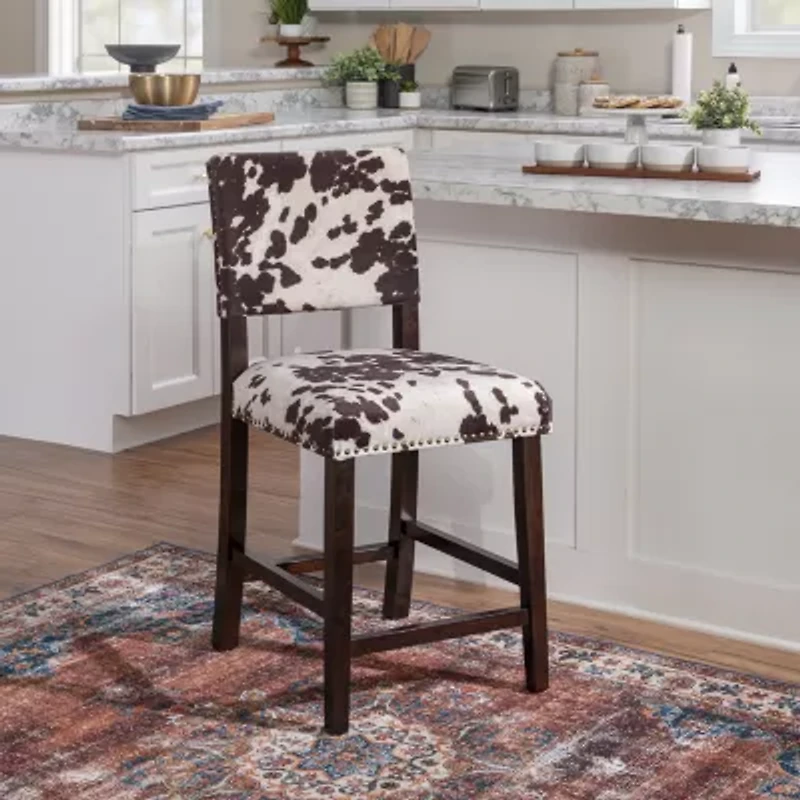 Sante Fe Upholstered Nailhead Barstool with Back