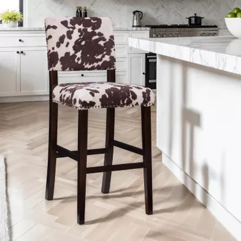 Sante Fe Upholstered Nailhead Barstool with Back