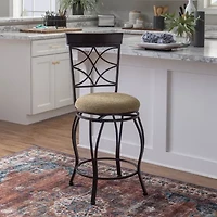 Curved-Back Swivel Barstool