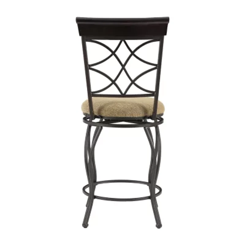 Curved-Back Swivel Barstool