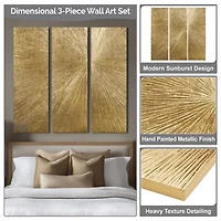 Madison Park Signature Sunburst Hand Painted Décor 3-pc. Wall Art Set