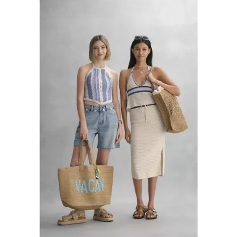 Mixit Straw Vacay Tote Bag