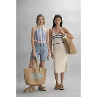 Mixit Straw Vacay Tote Bag