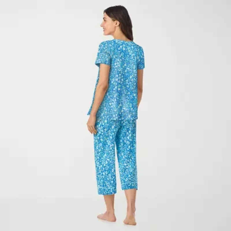 Cuddl Duds Womens Short Sleeve 2-pc. Pajama Set