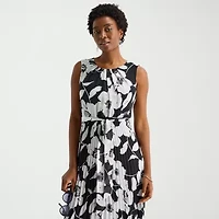 Sandra Darren Womens Round Neck Sleeveless Maxi Dress
