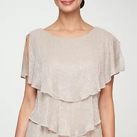 S. L. Fashions Womens Short Sleeve Midi Shift Dress